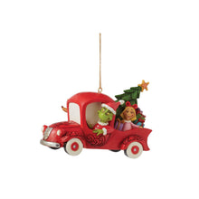 Load image into Gallery viewer, NEW - Grinch in Red Truck Ornament