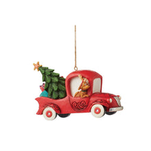 Load image into Gallery viewer, NEW - Grinch in Red Truck Ornament
