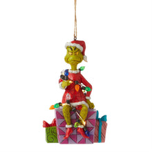 Load image into Gallery viewer, Grinch on Present Ornament