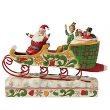 Load image into Gallery viewer, Buddy Elf with Santa in Sleigh