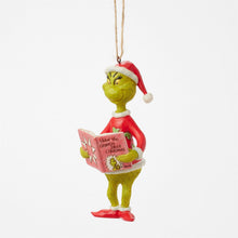 Load image into Gallery viewer, NEW - Grinch with Book Ornament