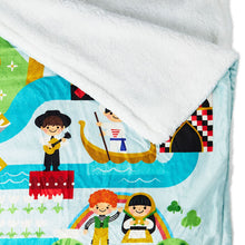Load image into Gallery viewer, Disney It's a Small World Map Throw Blanket, 60x52