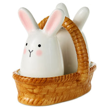 Load image into Gallery viewer, White Bunnies in Basket Salt and Pepper Shaker Set