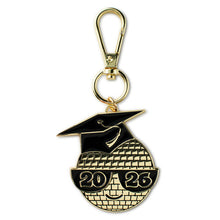 Load image into Gallery viewer, Black and Gold Disco Ball 2026 Graduation Keychain