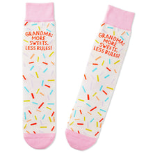 Load image into Gallery viewer, Grandma More Sweets Less Rules Novelty Crew Socks
