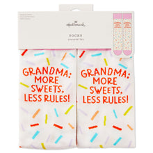 Load image into Gallery viewer, Grandma More Sweets Less Rules Novelty Crew Socks