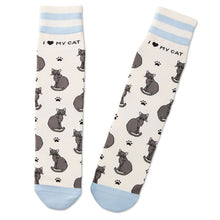 Load image into Gallery viewer, I Love My Black Cat Crew Socks
