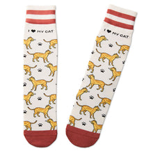 Load image into Gallery viewer, I Love My Orange Cat Novelty Socks