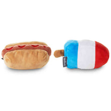 Load image into Gallery viewer, NEW- Better Together Hot Dog and Bomb Pop Magnetic Plush Pair, 3.5"
