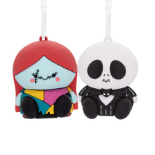 Load image into Gallery viewer, Better Together Disney Tim Burton's The Nightmare Before Christmas Jack and Sally Magnetic Hallmark Ornaments, Set of 2