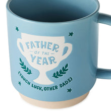 Load image into Gallery viewer, Father of the Year Trophy Blue Mug 16 oz.