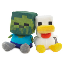 Load image into Gallery viewer, NEW -Better Together Minecraft Baby Zombie and Chicken Magnetic Plush Pair, 5.25" H