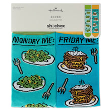 Load image into Gallery viewer, Shoebox Monday vs. Friday Funny Crew Socks