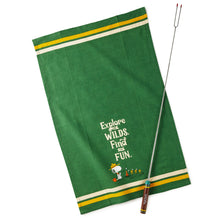 Load image into Gallery viewer, Peanuts® Beagle Scouts Tea Towel and S'mores Fork, Set of 2