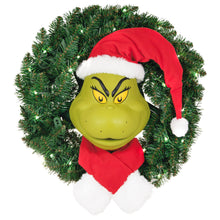 Load image into Gallery viewer, Dr. Seuss's How the Grinch Stole Christmas!™ The Grinch Wreath With Light, Sound and Motion, 24”