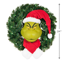 Load image into Gallery viewer, Dr. Seuss's How the Grinch Stole Christmas!™ The Grinch Wreath With Light, Sound and Motion, 24”