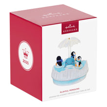 Load image into Gallery viewer, Playful Penguins Musical Ornament With Light and Motion