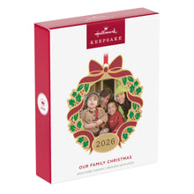 Load image into Gallery viewer, Our Family Christmas 2026 Photo Frame Metal Ornament