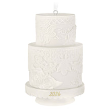 Load image into Gallery viewer, White Tiered Wedding Cake Keepsake Ornament