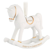Load image into Gallery viewer, Baby's First Christmas Rocking Horse 2026 Porcelain Ornament
