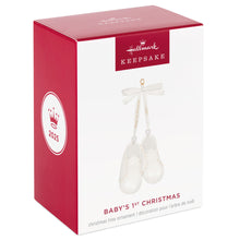 Load image into Gallery viewer, Baby's 1st Christmas Baby Booties 2025 Porcelain Ornament