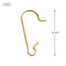 Load image into Gallery viewer, Mini Brass Ornament Hooks, Set of 25,