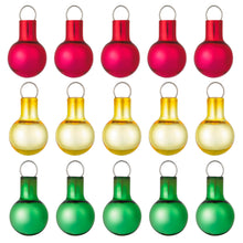 Load image into Gallery viewer, Mini Festive Red, Gold and Green Glass Ornaments, Set of 15