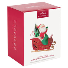 Load image into Gallery viewer, Mini Vintage Santa ShowToppers Musical Tree Topper With Light, 4.26”