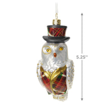 Load image into Gallery viewer, LIMITED QUANTITY - Dapper Owl Glass Ornament