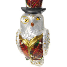 Load image into Gallery viewer, LIMITED QUANTITY - Dapper Owl Glass Ornament