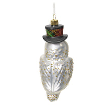 Load image into Gallery viewer, LIMITED QUANTITY - Dapper Owl Glass Ornament