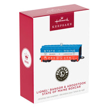 Load image into Gallery viewer, Lionel® Bangor & Aroostook State of Maine Boxcar Metal Ornament