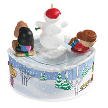 Load image into Gallery viewer, The Peanuts® Gang Let's Go Sledding! Musical Ornament With Light and Motion