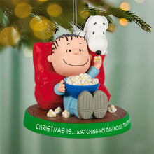 Load image into Gallery viewer, The Peanuts® Gang Christmas Is...Watching Holiday Movies Together Ornament - 3rd in series