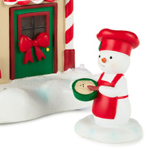 Load image into Gallery viewer, Magic Snowman Village Musical Bakery and Baker Tabletop Decorations With Light, Set of 2