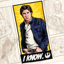 Load image into Gallery viewer, NEW-Star Wars Han and Leia Illustrated Tea Towel