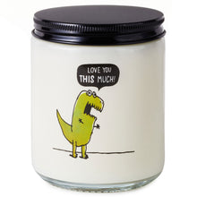 Load image into Gallery viewer, T-Rex Love You This Much Scented Single-Wick Jar Candle, 7 oz.