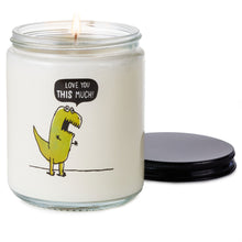 Load image into Gallery viewer, T-Rex Love You This Much Scented Single-Wick Jar Candle, 7 oz.