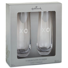 Load image into Gallery viewer, XO Stemless Champagne Flutes, Set of 2