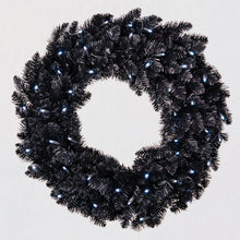 Load image into Gallery viewer, Black Wreath With Lights, 30"