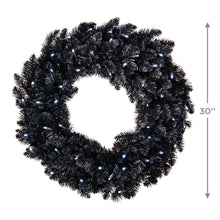 Load image into Gallery viewer, Black Wreath With Lights, 30"