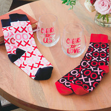 Load image into Gallery viewer, Wine Night Valentine's Day Socks and Wine Glasses, Set of 4