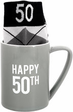 Load image into Gallery viewer, Happy 50th - 18 oz Mug and Sock Set
