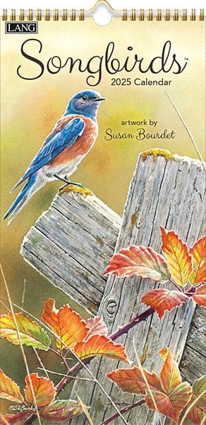 Songbirds 2025 Vertical Wall Calendar by Susan Bourdet