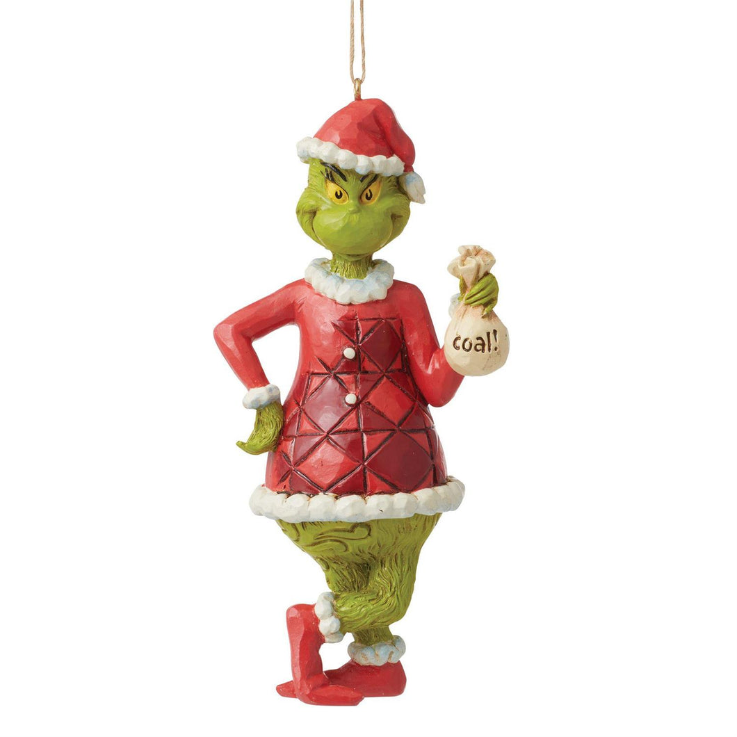 NEW - Grinch with Bag of Coal Ornament