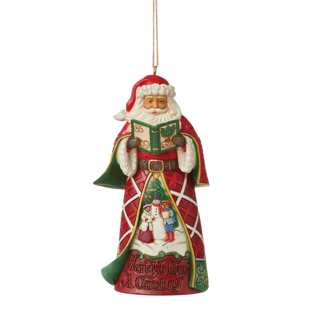 NEW - Caroling Santa Ornament