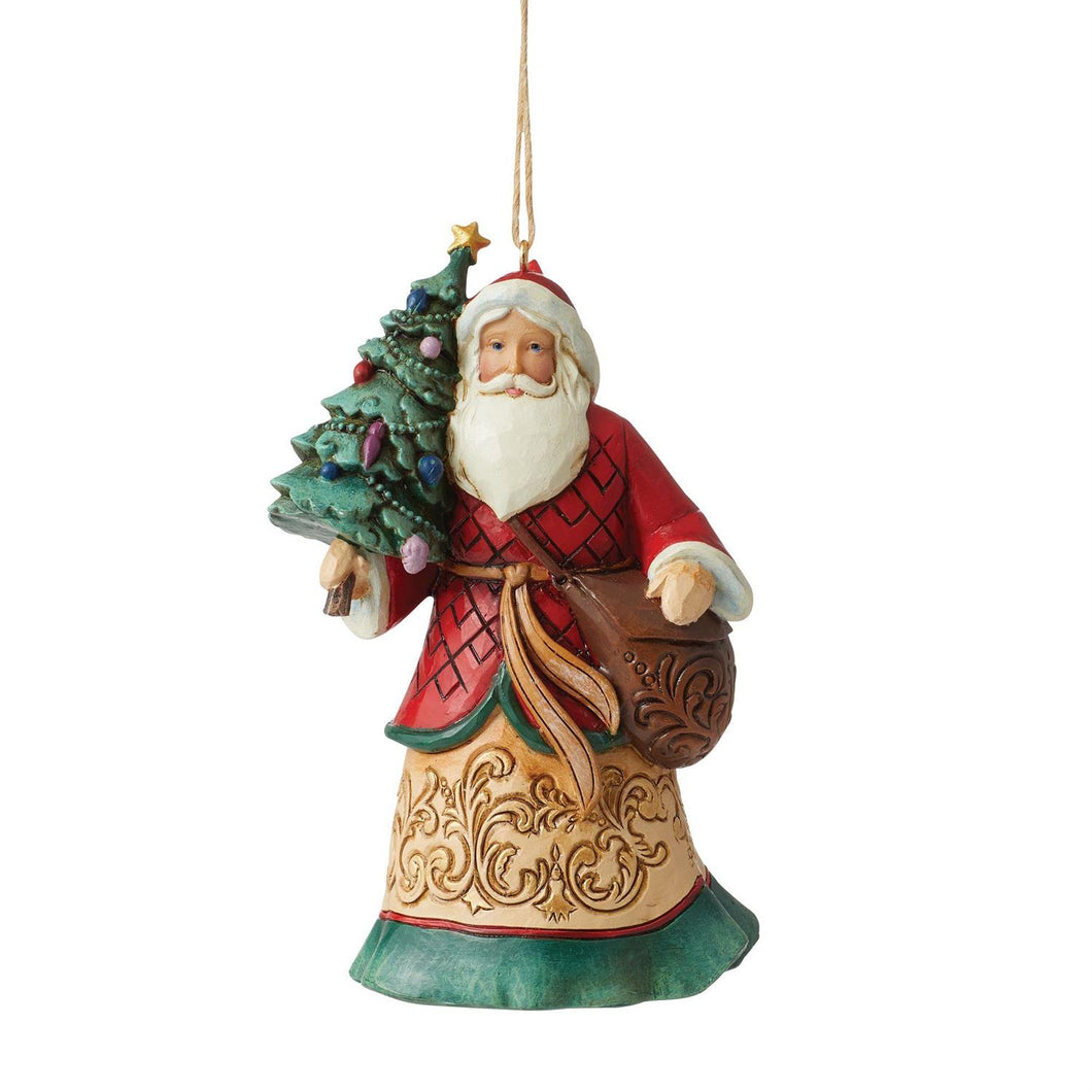 NEW - Santa with Tree and Toybag Orn
