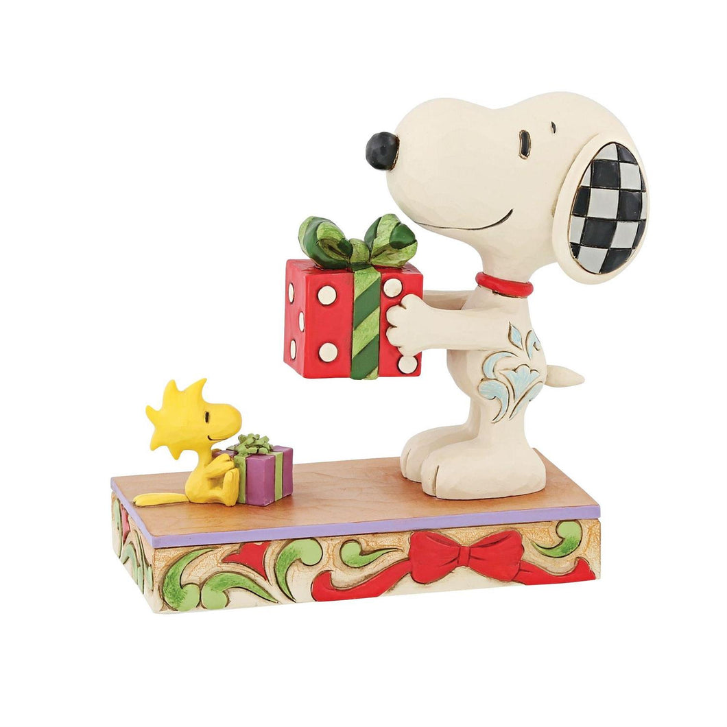 NEW- Snoopy & Woodstock With Gift