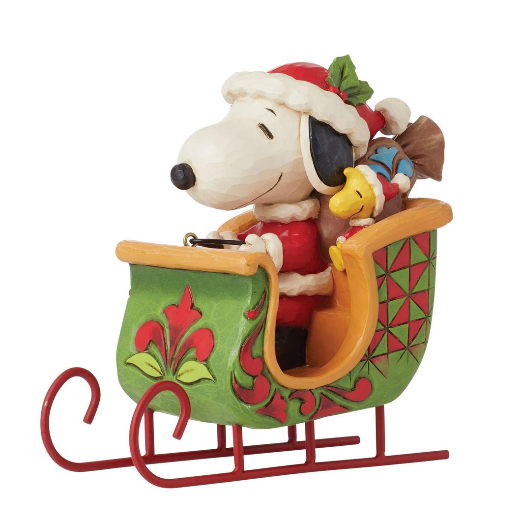 NEW- Snoopy & Woodstock in Sleigh