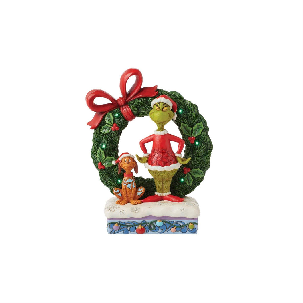 NEW-Grinch & Max in Wreath Fig